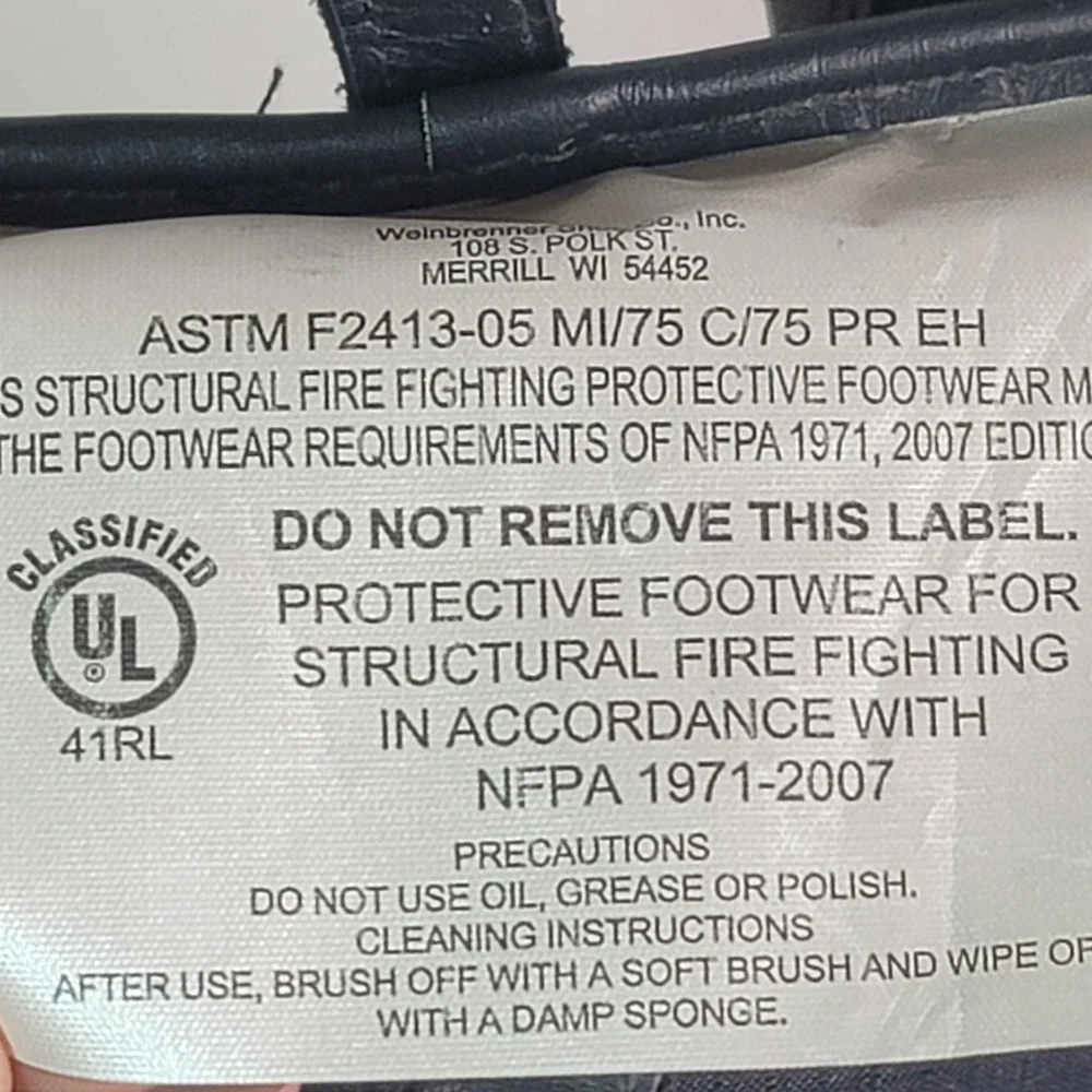 Thorogood Firefighting Boots Steel Safety Toe Work High 804-6378 Men 6.5W W/8W - Picture 9 of 9